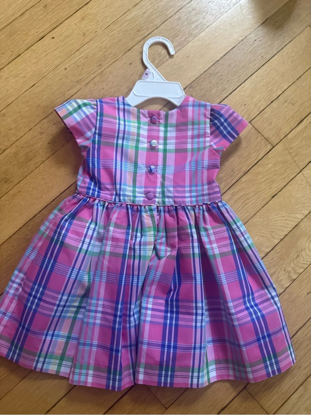 Ralph Lauren Pink Plaid Madras Baby Party Dress 9 Months Like New